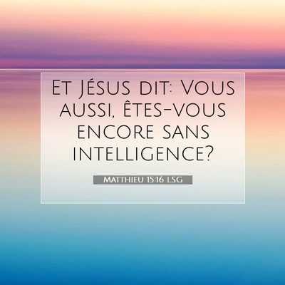 Matthieu 15:16 Verset biblique expliqué