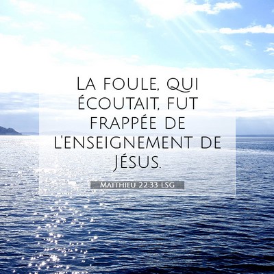 Matthieu 22:33 Verset biblique expliqué