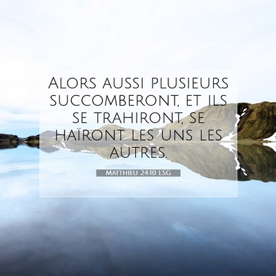 Matthieu 24:10 LSG Image du verset biblique
