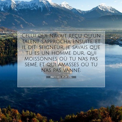 Matthieu 25:24 Verset biblique expliqué