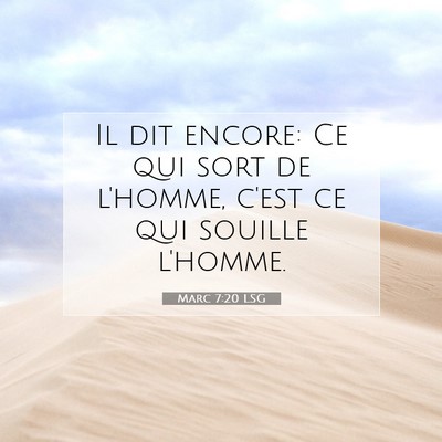Marc 7:20 Verset biblique expliqué