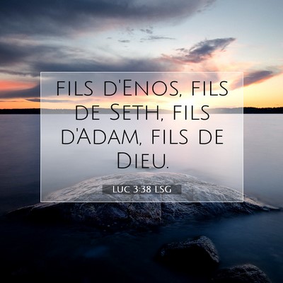 Luc 3:38 Verset biblique expliqué