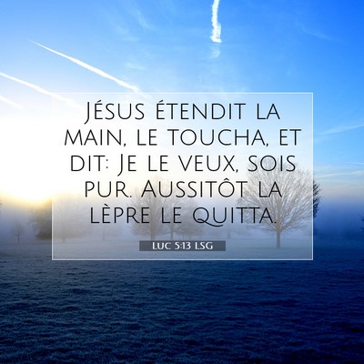 Luc 5:13 Verset biblique expliqué