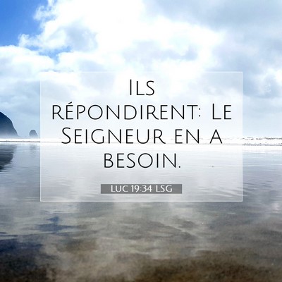 Luc 19:34 Verset biblique expliqué