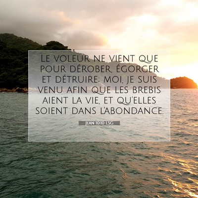 Jean 10:10 LSG Image du verset biblique