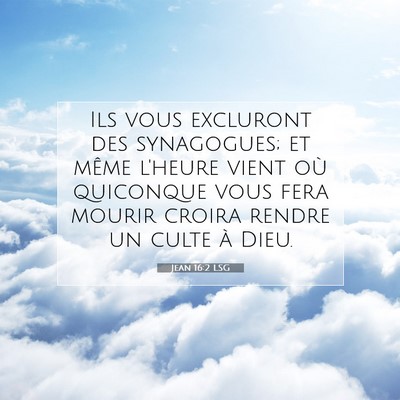 Jean 16:2 LSG Image du verset biblique