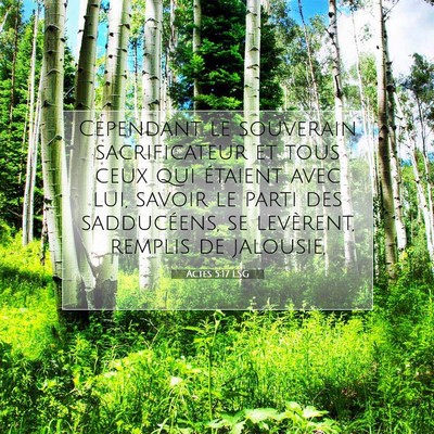 Actes 5:17 LSG Image du verset biblique