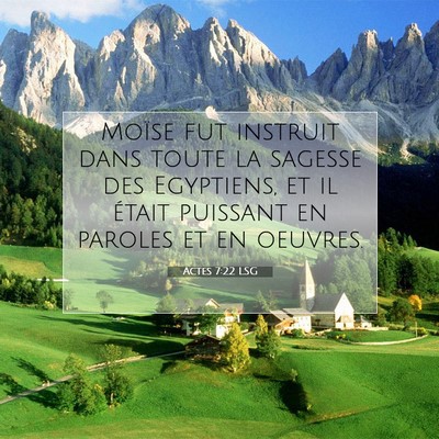 Actes 7:22 LSG Image du verset biblique