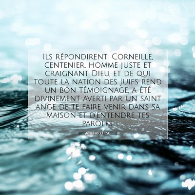 Actes 10:22 LSG Image du verset biblique