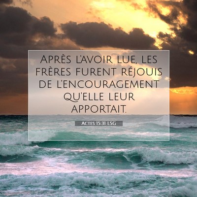 Actes 15:31 Verset biblique expliqué