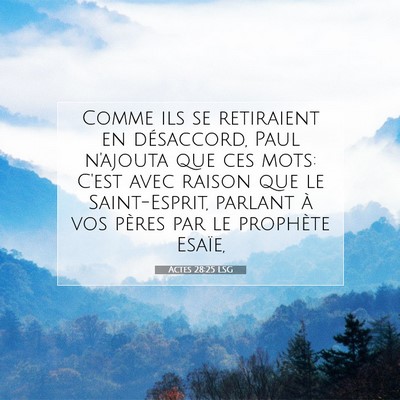 Actes 28:25 LSG Image du verset biblique