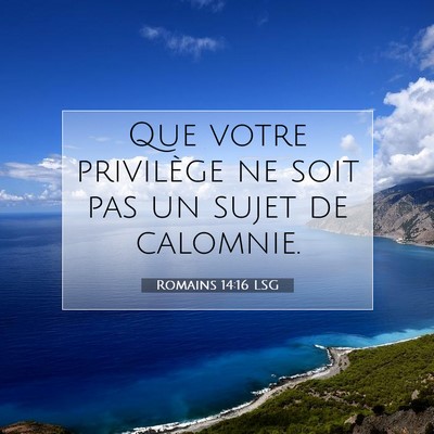 Romains 14:16 Verset biblique expliqué