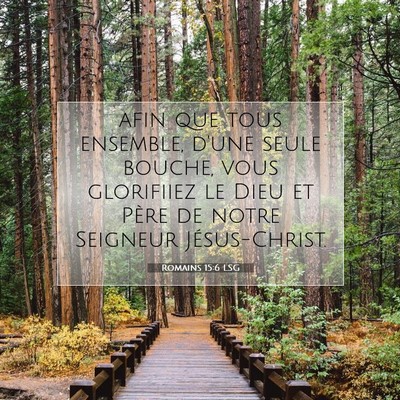 Romains 15:6 LSG Image du verset biblique