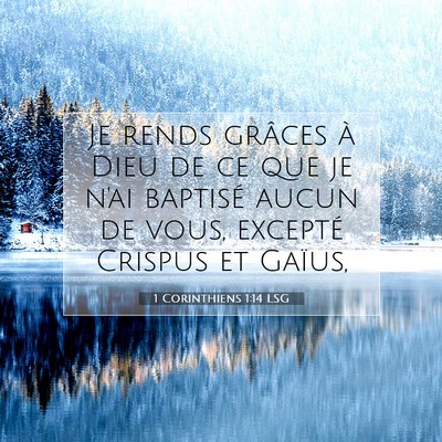 1 Corinthiens 1:14 Verset biblique expliqué
