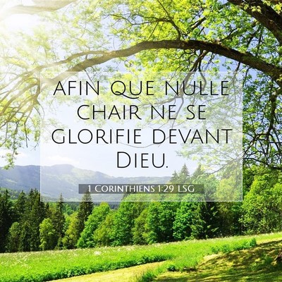 1 Corinthiens 1:29 Verset biblique expliqué