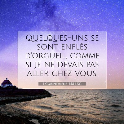 1 Corinthiens 4:18 Verset biblique expliqué