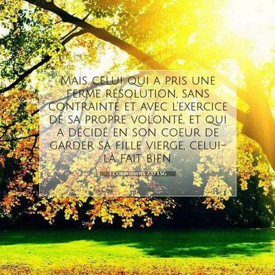 1 Corinthiens 7:37 LSG Image du verset biblique
