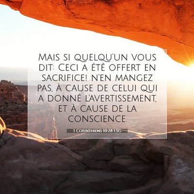 1 Corinthiens 10:28 LSG Image du verset biblique