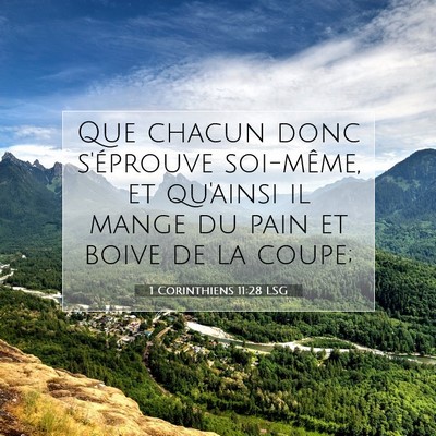 1 Corinthiens 11:28 LSG Image du verset biblique