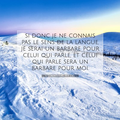 1 Corinthiens 14:11 Verset biblique expliqué
