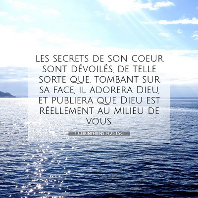 1 Corinthiens 14:25 LSG Image du verset biblique