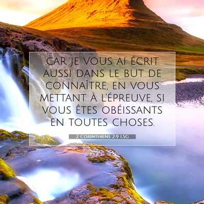 2 Corinthiens 2:9 Verset biblique expliqué