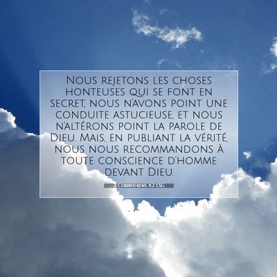 2 Corinthiens 4:2 LSG Image du verset biblique
