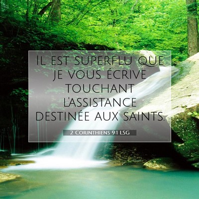 2 Corinthiens 9:1 LSG Image du verset biblique