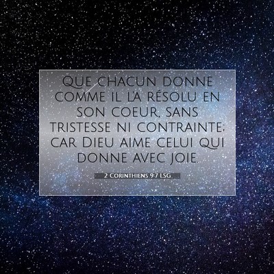 2 Corinthiens 9:7 LSG Image du verset biblique