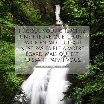 2 Corinthiens 13:3 LSG Image du verset biblique