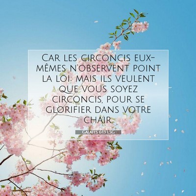 Galates 6:13 LSG Image du verset biblique