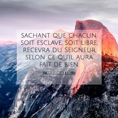 Éphésiens 6:8 LSG Image du verset biblique