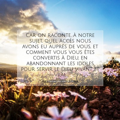 1 Thessaloniciens 1:9 Verset biblique expliqué