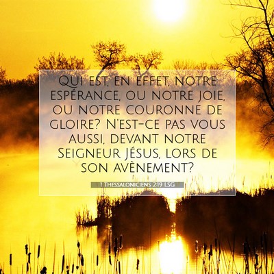 1 Thessaloniciens 2:19 LSG Image du verset biblique