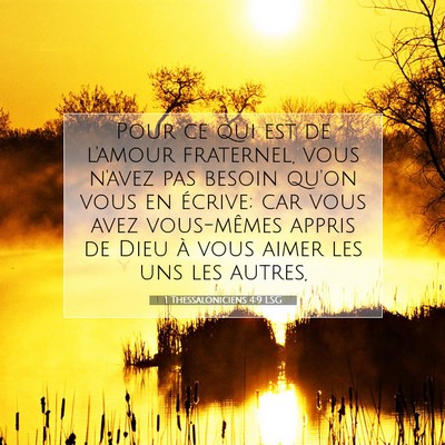 1 Thessaloniciens 4:9 LSG Image du verset biblique
