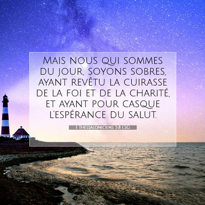 1 Thessaloniciens 5:8 LSG Image du verset biblique