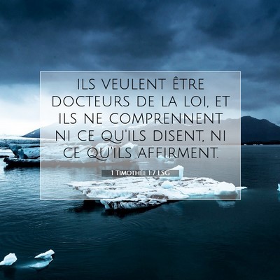 1 Timothée 1:7 Verset biblique expliqué