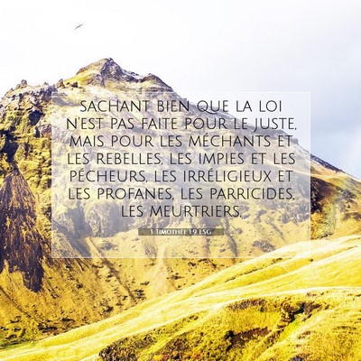 1 Timothée 1:9 Verset biblique expliqué