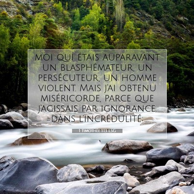 1 Timothée 1:13 Verset biblique expliqué