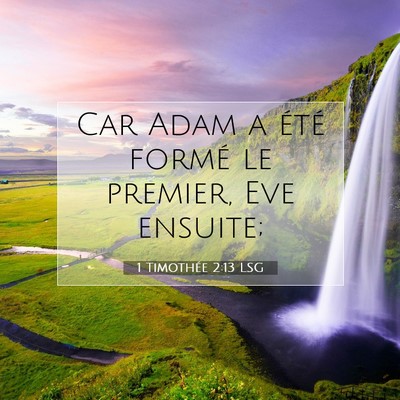 1 Timothée 2:13 Verset biblique expliqué