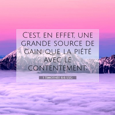 1 Timothée 6:6 LSG Image du verset biblique