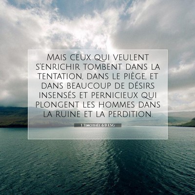 1 Timothée 6:9 LSG Image du verset biblique