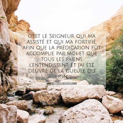 2 Timothée 4:17 LSG Image du verset biblique