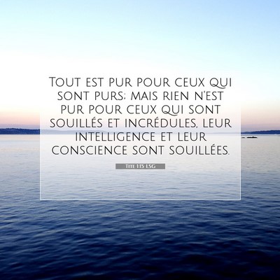 Tite 1:15 Verset biblique expliqué