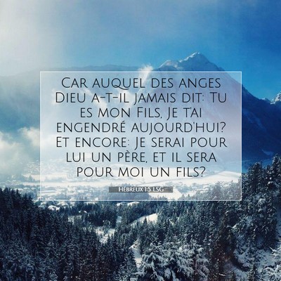 Hébreux 1:5 Verset biblique expliqué