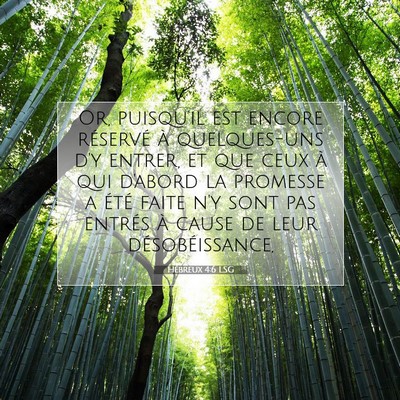Hébreux 4:6 LSG Image du verset biblique