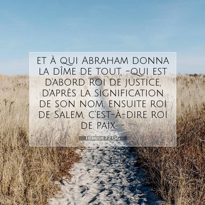 Hébreux 7:2 LSG Image du verset biblique