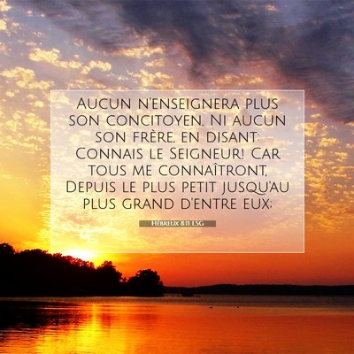 Hébreux 8:11 LSG Image du verset biblique