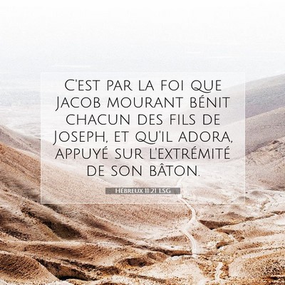 Hébreux 11:21 LSG Image du verset biblique