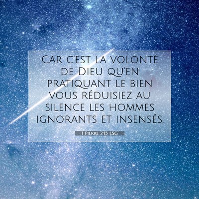 1 Pierre 2:15 Verset biblique expliqué